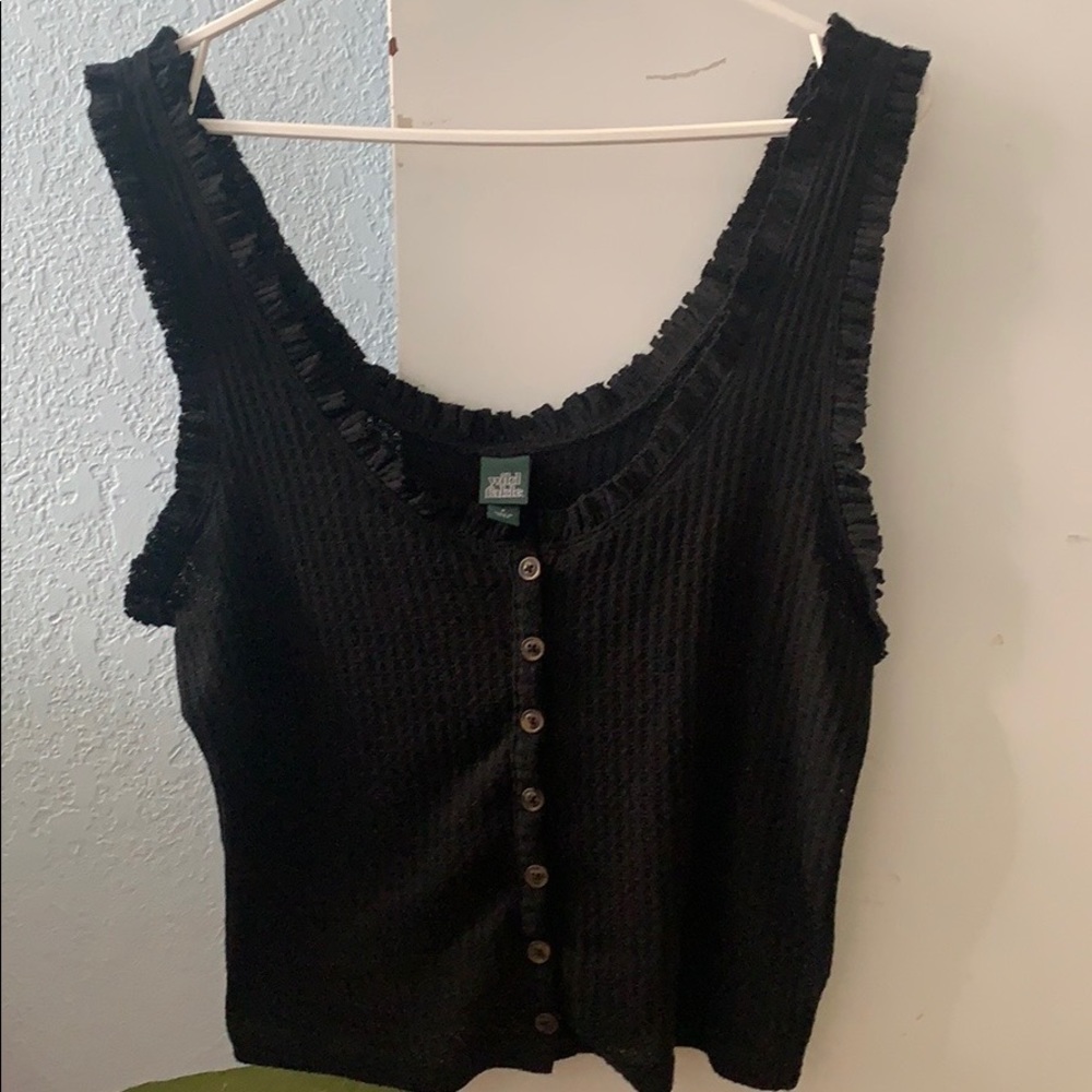 Black button up tank top